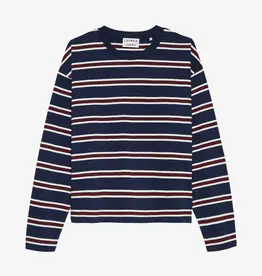 Catwalk Junkie T-Shirt Long Sleeve 'Striped' - Navy Blazer - Catwalk Junkie
