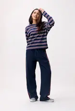 Catwalk Junkie T-Shirt Long Sleeve 'Striped' - Navy Blazer - Catwalk Junkie