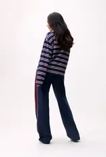 Catwalk Junkie T-Shirt Long Sleeve 'Striped' - Navy Blazer - Catwalk Junkie