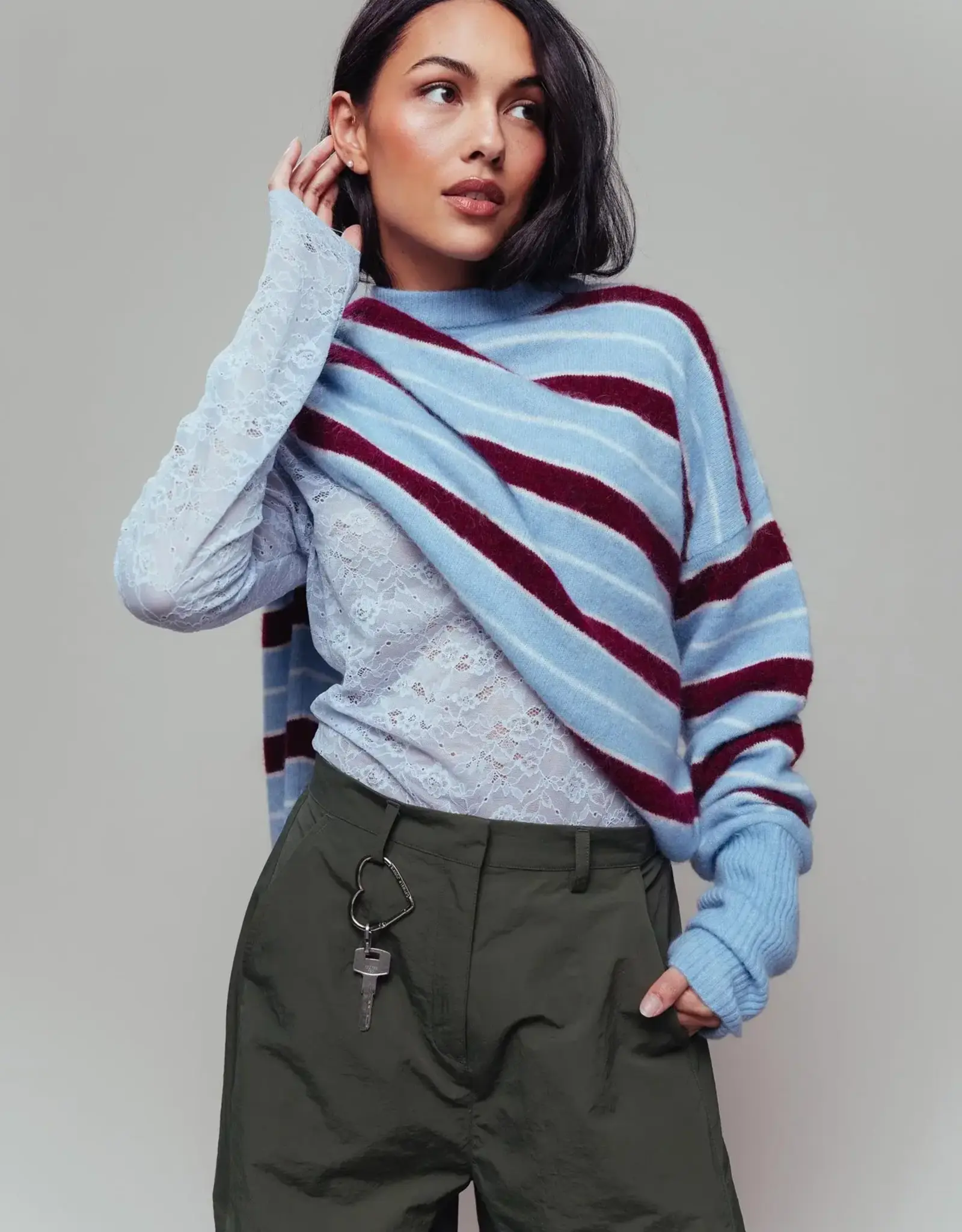 Catwalk Junkie Pull 'Striped' - Blue - Catwalk Junkie