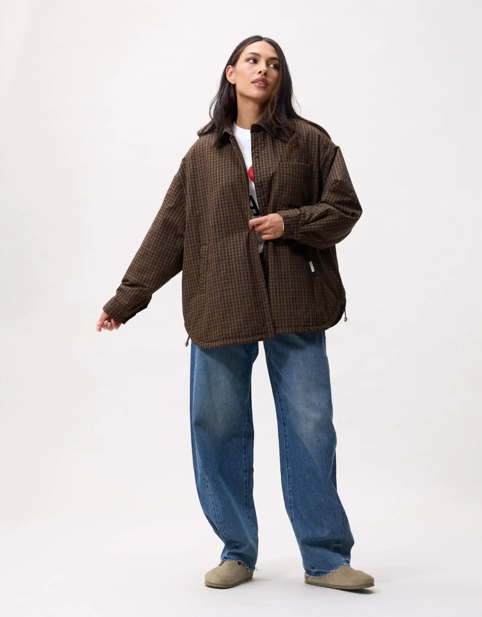 Catwalk Junkie Jacket Check 'Light Padded' - Mossy - Catwalk Junkie