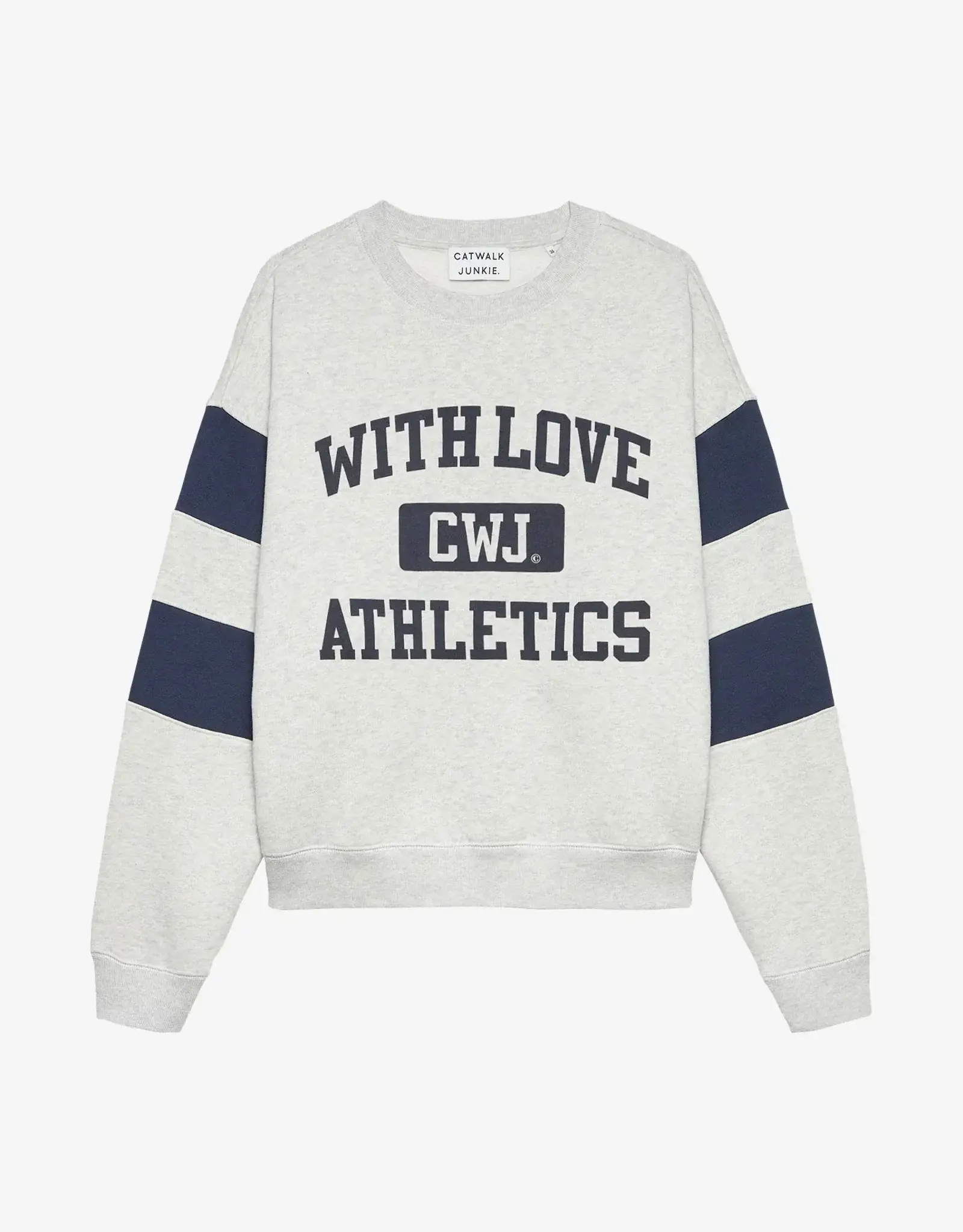 Catwalk Junkie Sweater 'Sporty Graphic' - Light Grey Melange - Catwalk Junkie
