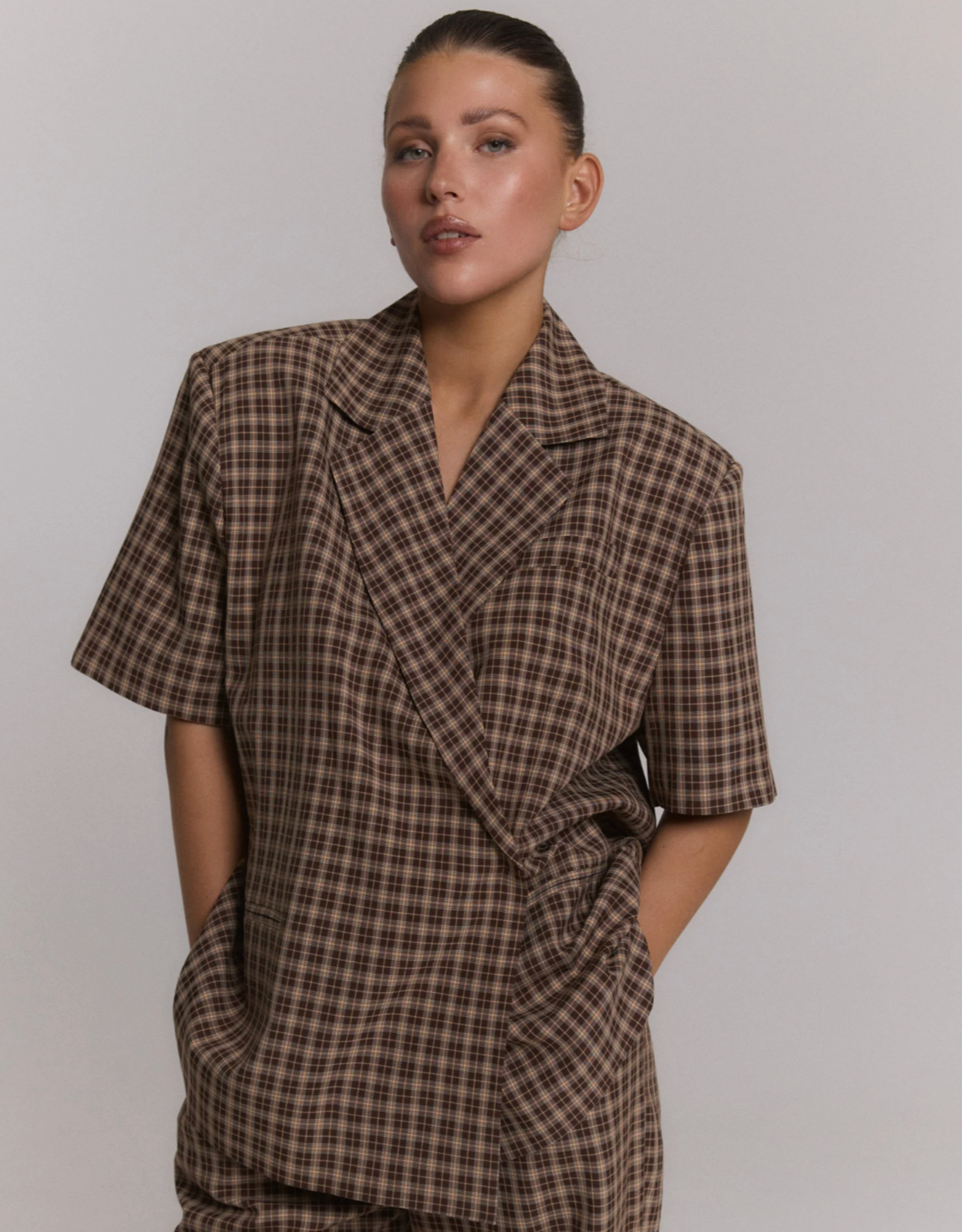 Refined Department Blazer Closure 'Ella' - Check - Refined Department