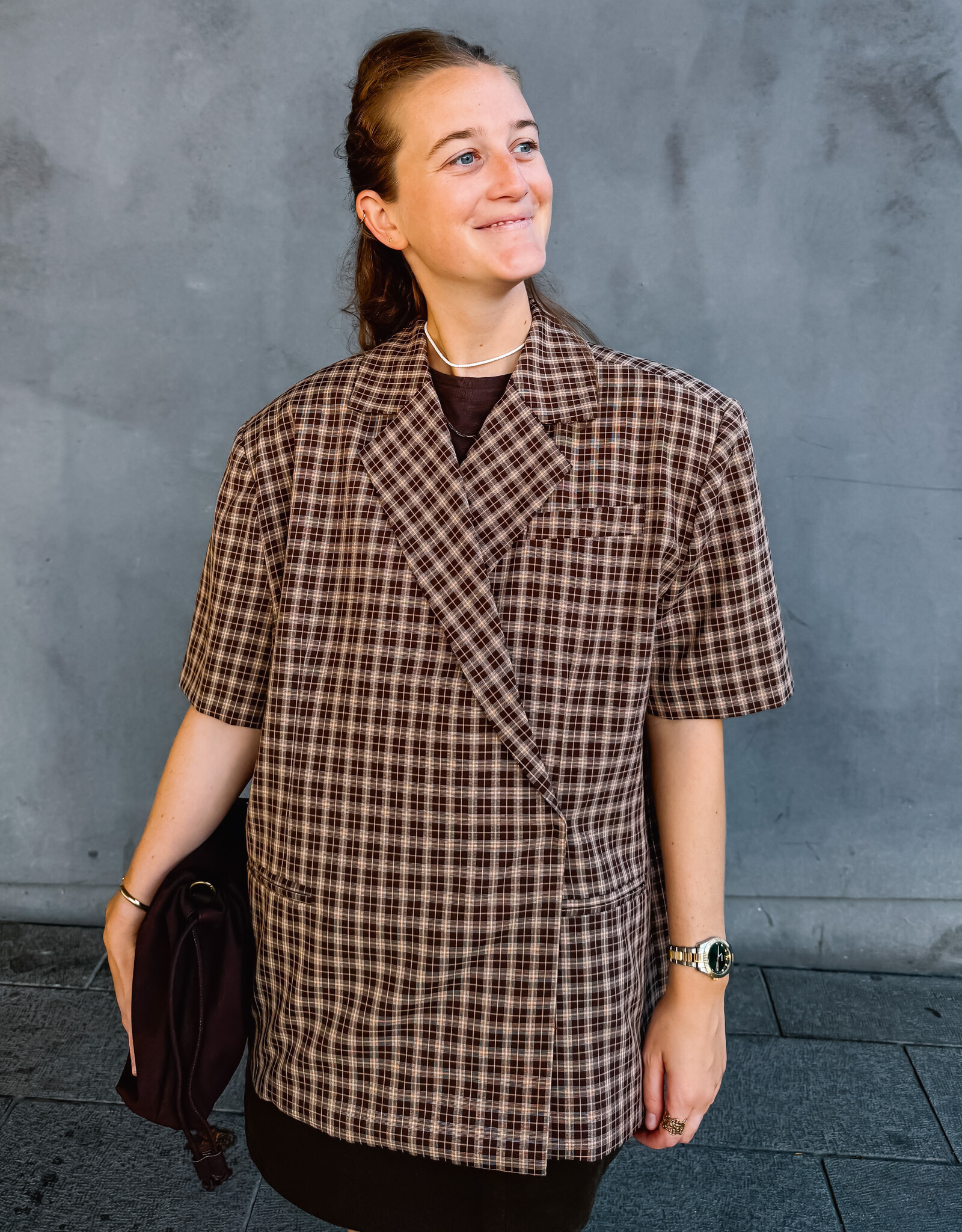 Refined Department Blazer Closure 'Ella' - Check - Refined Department