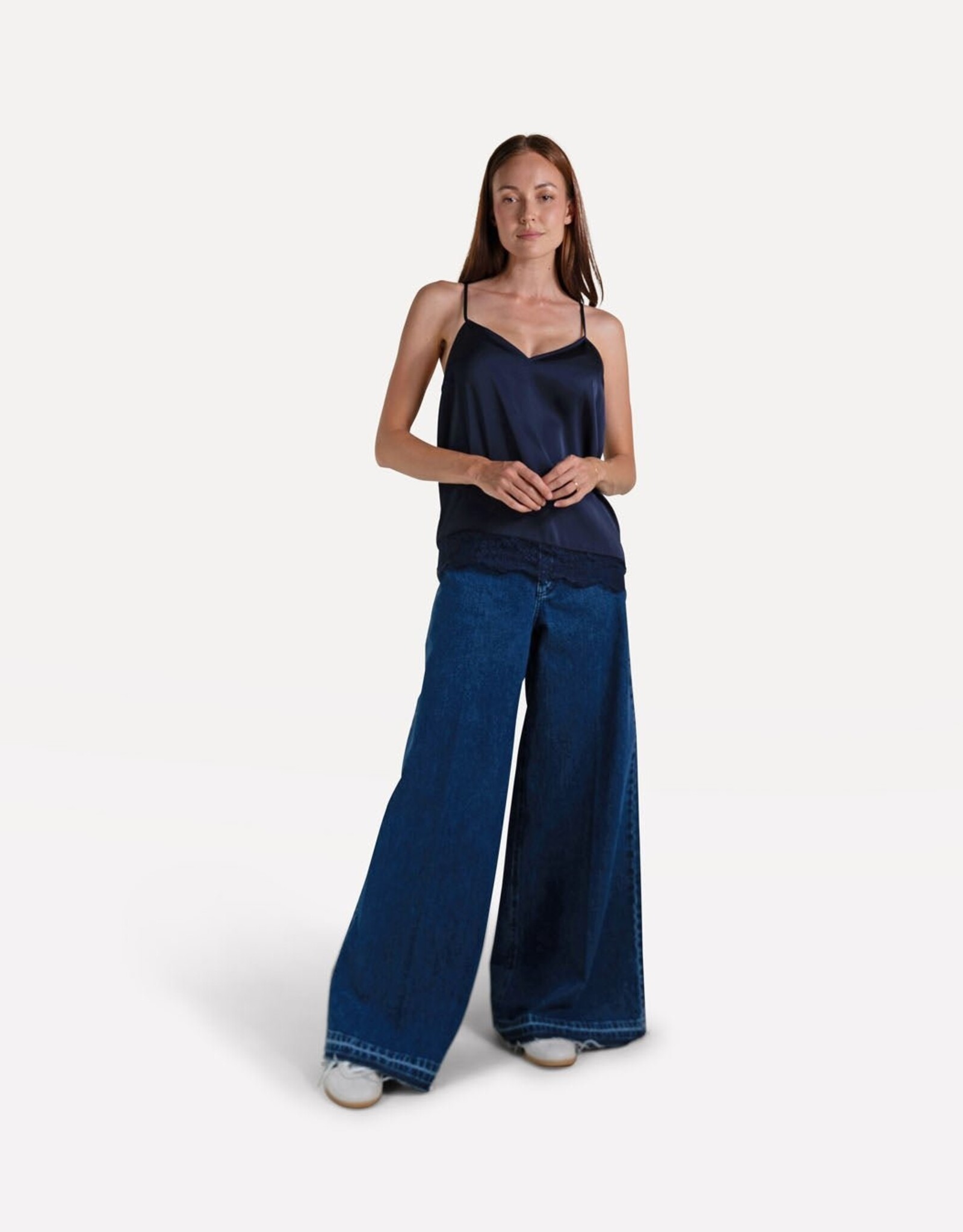 Another Label Jeans Wide Fringe 'Moore' - Stone Indigo - Another Label