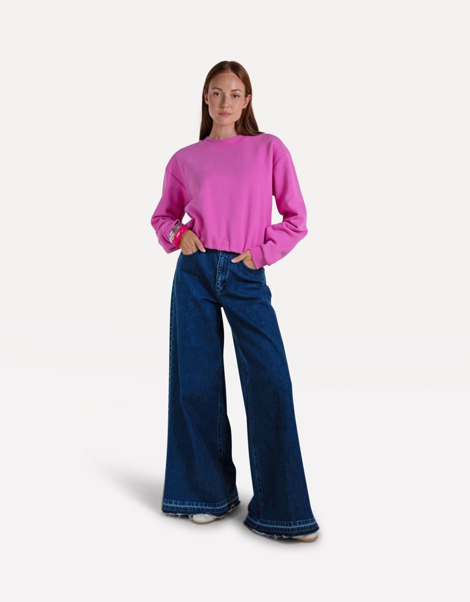 Another Label Jeans Wide Fringe 'Moore' - Stone Indigo - Another Label
