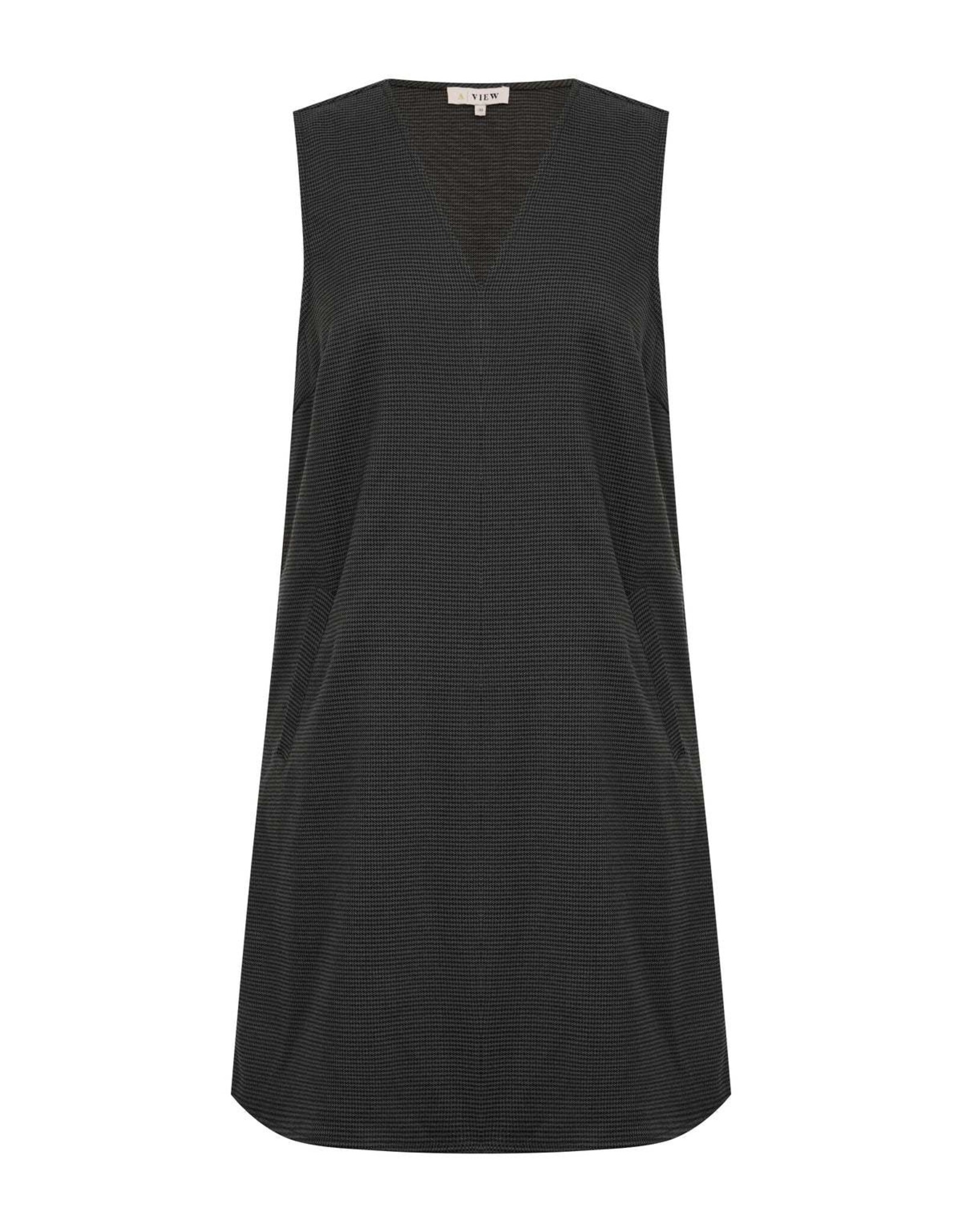 A view Jurk Check 'Juliette' - Black/Brown - A View