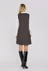 A view Jurk Check 'Juliette' - Black/Brown - A View