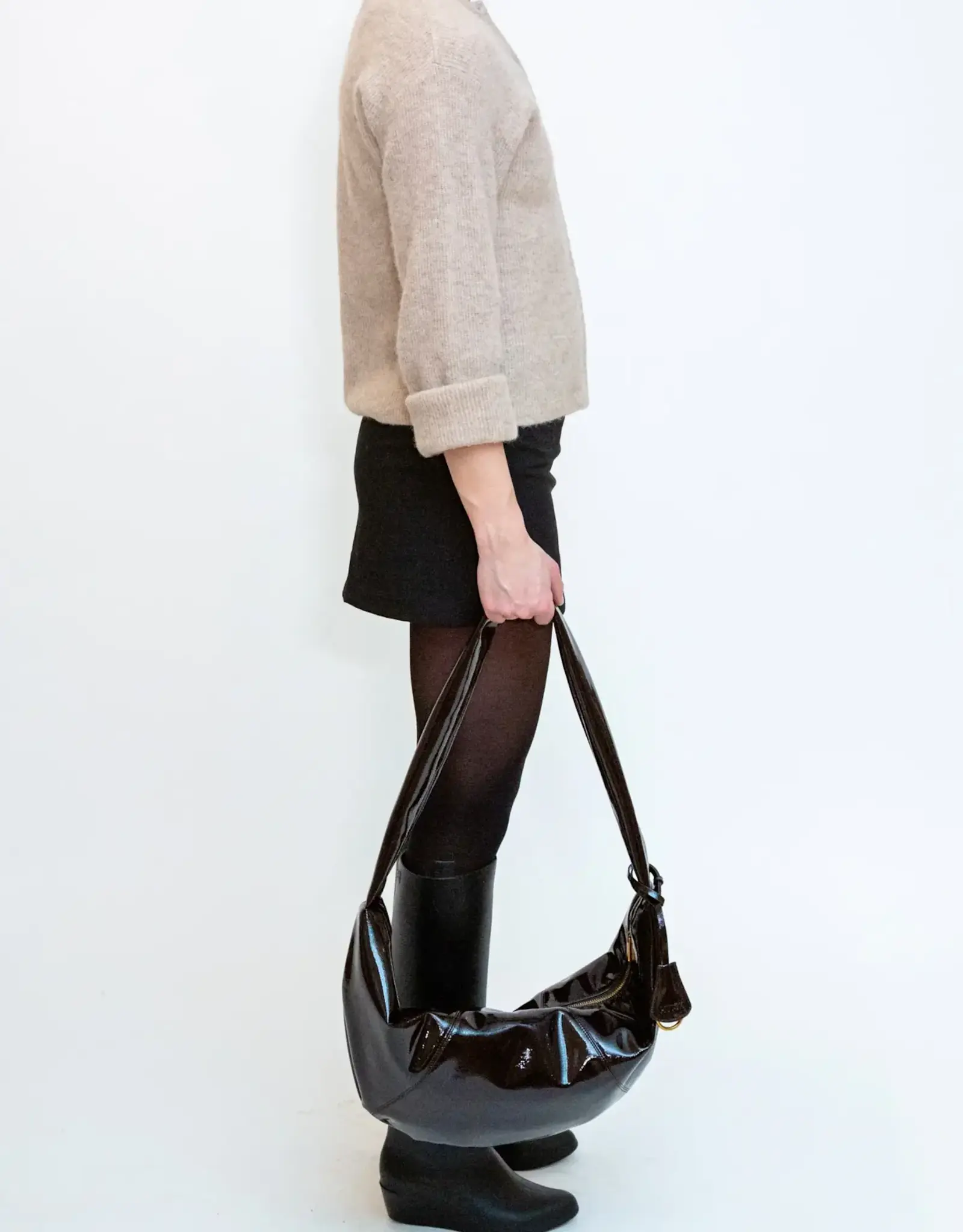 HVISK Handtas 'Bianca Glossy' - Umber Brown - Hvisk