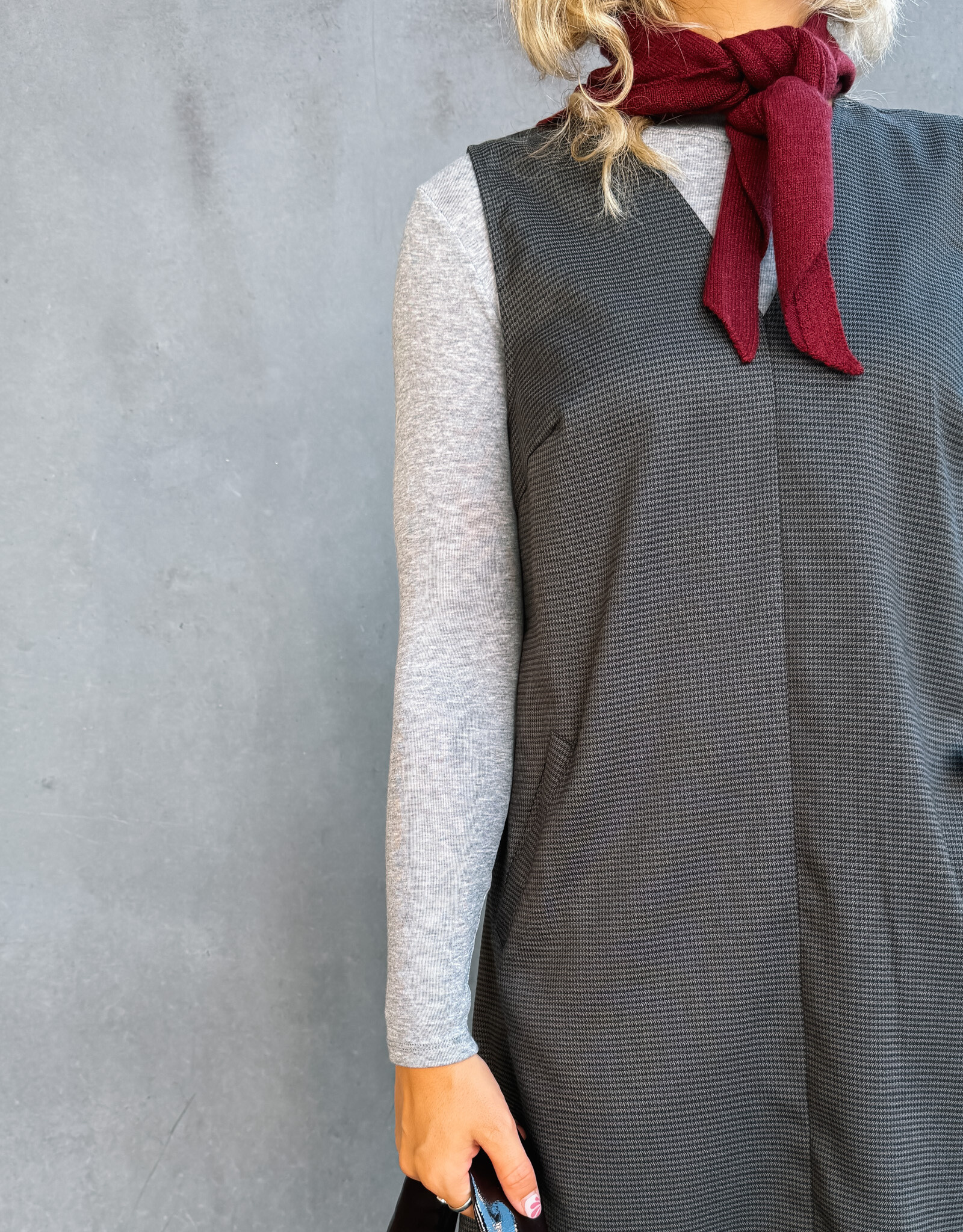 A view Jurk Check 'Juliette' - Black/Brown - A View