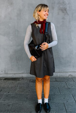 A view Jurk Check 'Juliette' - Black/Brown - A View