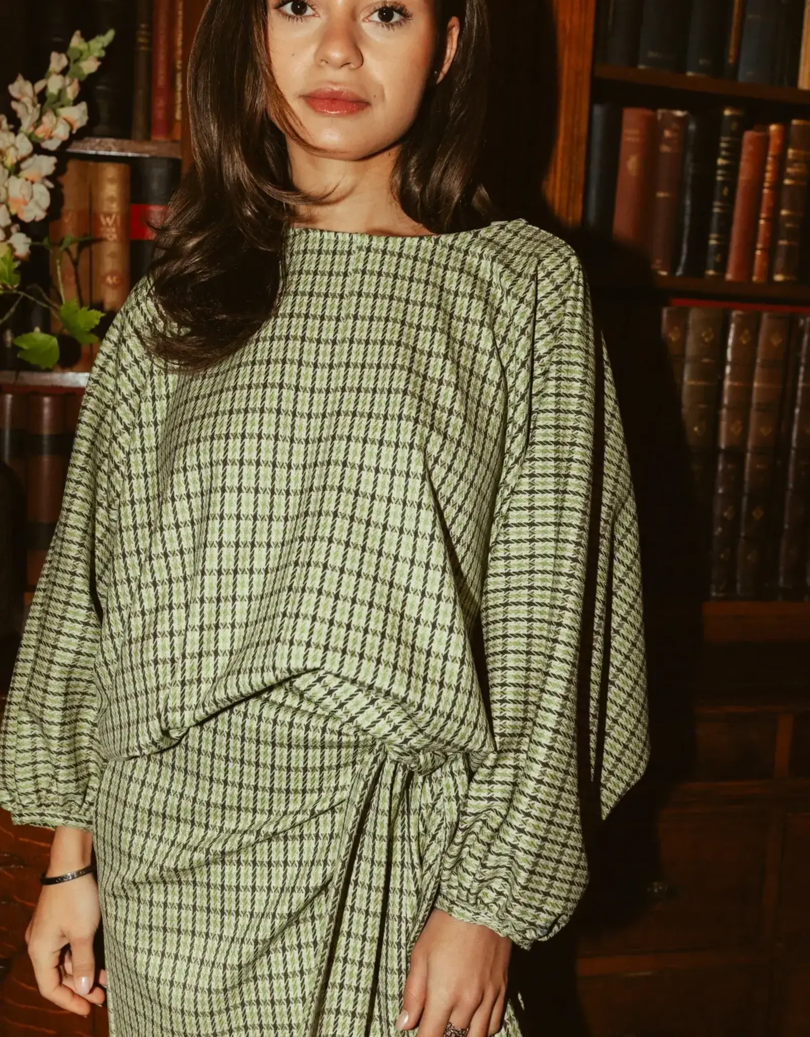 Monré Blouse 'Zoë' - Green Square - Monré
