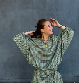 Monré Blouse 'Zoë' - Green Square - Monré