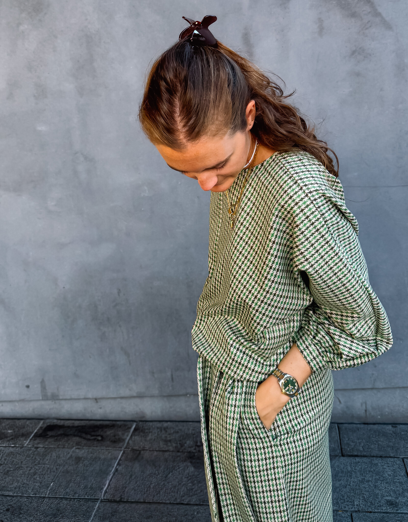 Monré Blouse 'Zoë' - Green Square - Monré