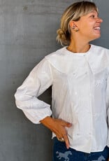 The Tiny Big Sister Blouse  'Horses Buttoned' - Off White - The Tiny Big Sister