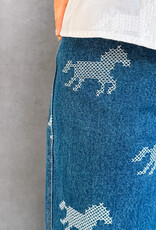 The Tiny Big Sister Jeans Horses Embroidery 'Berta' - Medium Wash - The Tiny Big Sister