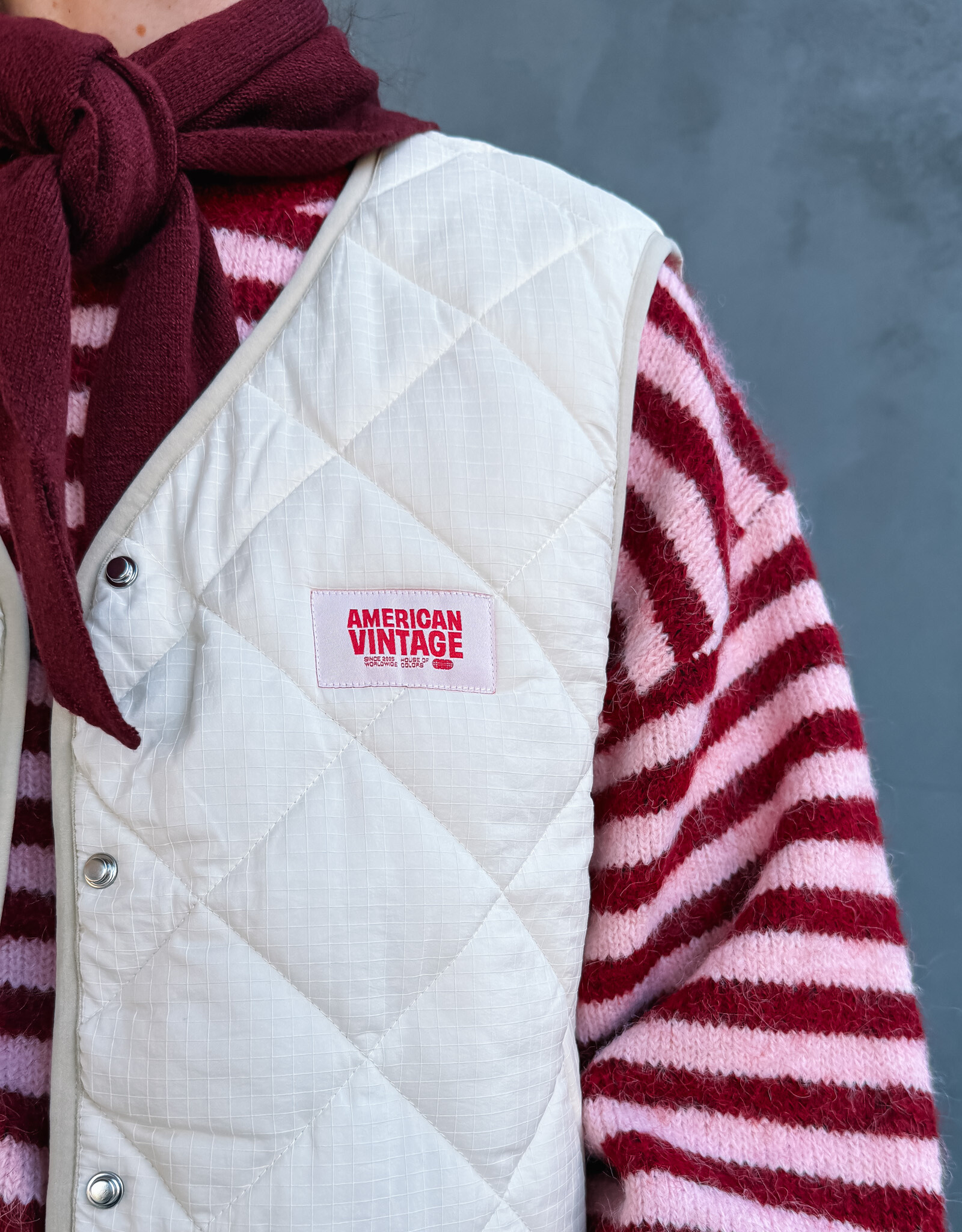 American Vintage Bodywarmer 'Yupibam' - Creme - Yup16B -  American Vintage