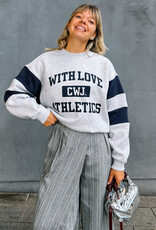 Catwalk Junkie Sweater 'Sporty Graphic' - Light Grey Melange - Catwalk Junkie