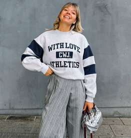 Catwalk Junkie Sweater 'Sporty Graphic' - Light Grey Melange - Catwalk Junkie