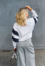 Catwalk Junkie Sweater 'Sporty Graphic' - Light Grey Melange - Catwalk Junkie