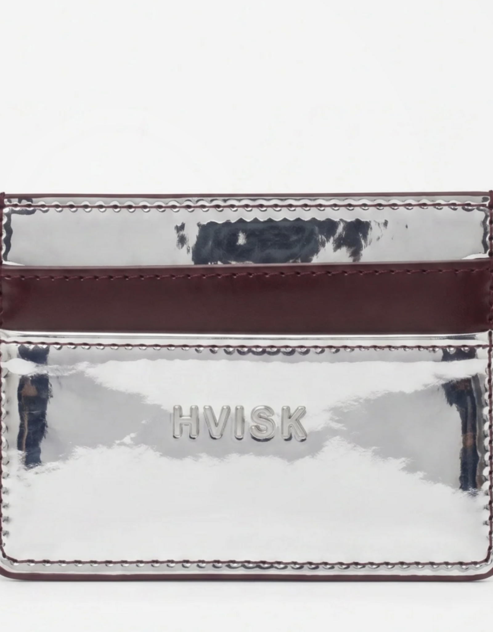 HVISK Cardholder 'Mirror Gloss' - Silver Maroon - Hvisk