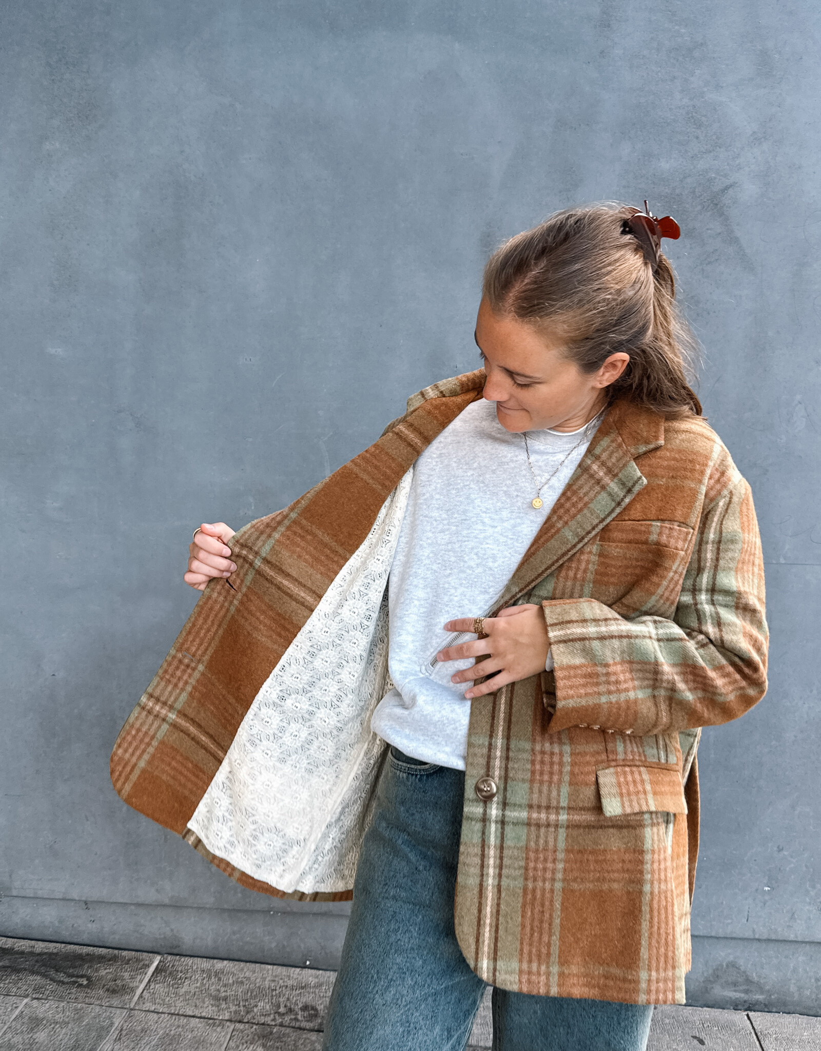 Orfeo - LMK Blazer 'Rooster' - Carreaux Beiges