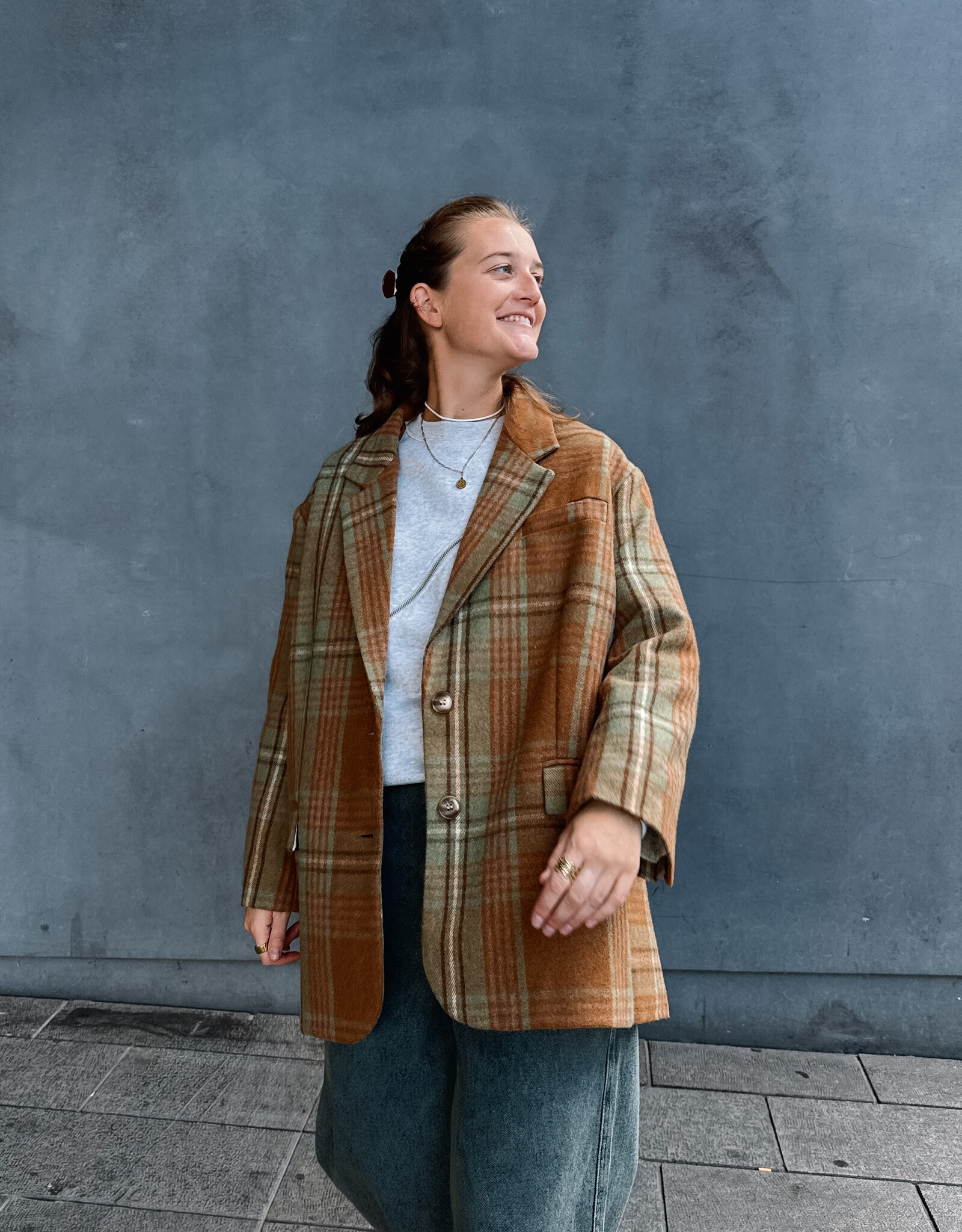 Orfeo - LMK Blazer 'Rooster' - Carreaux Beiges