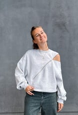 Catwalk Junkie Sweater 'Zipper' - Light Grey Melange - Catwalk Junkie