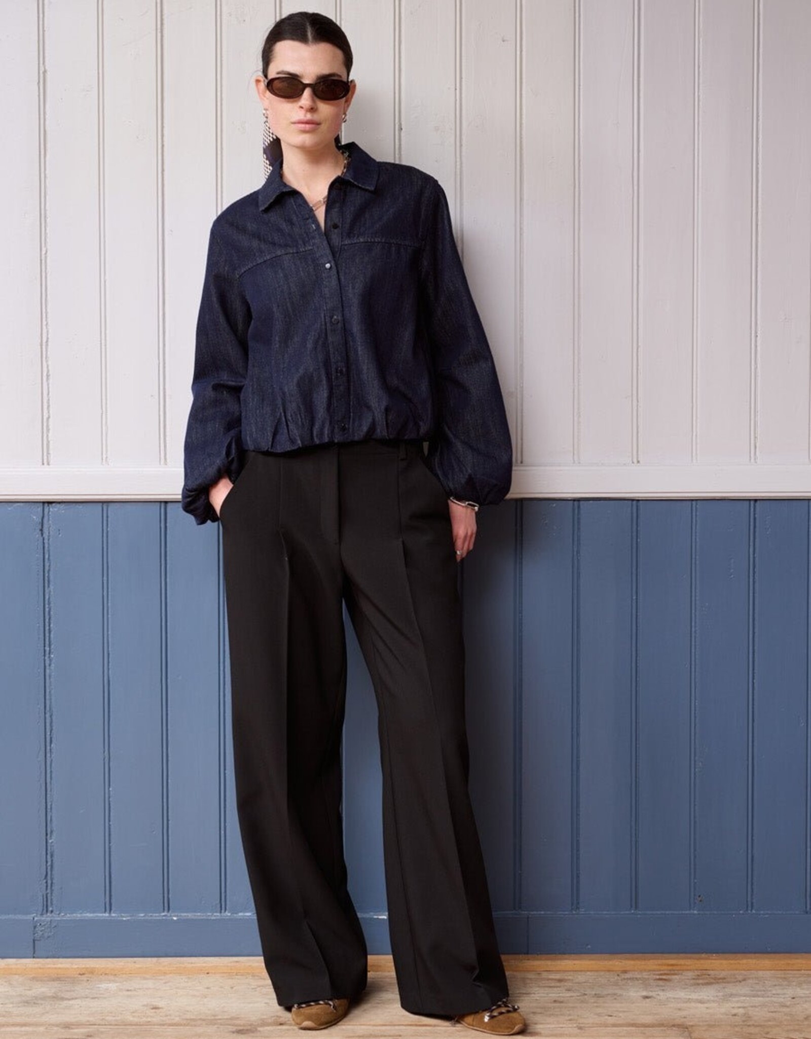 Another Label Broek Pleated 'Moore' - Black - Another-Label