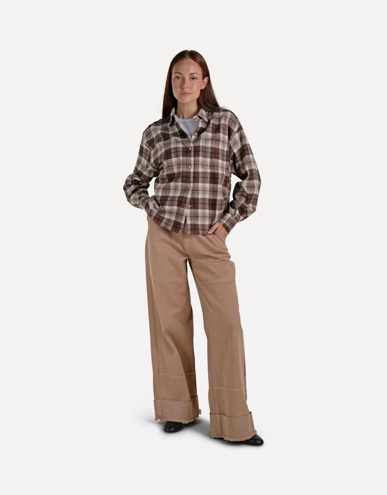 Another Label Blouse Check 'Adrienne' - Ginger Check - Another-Label