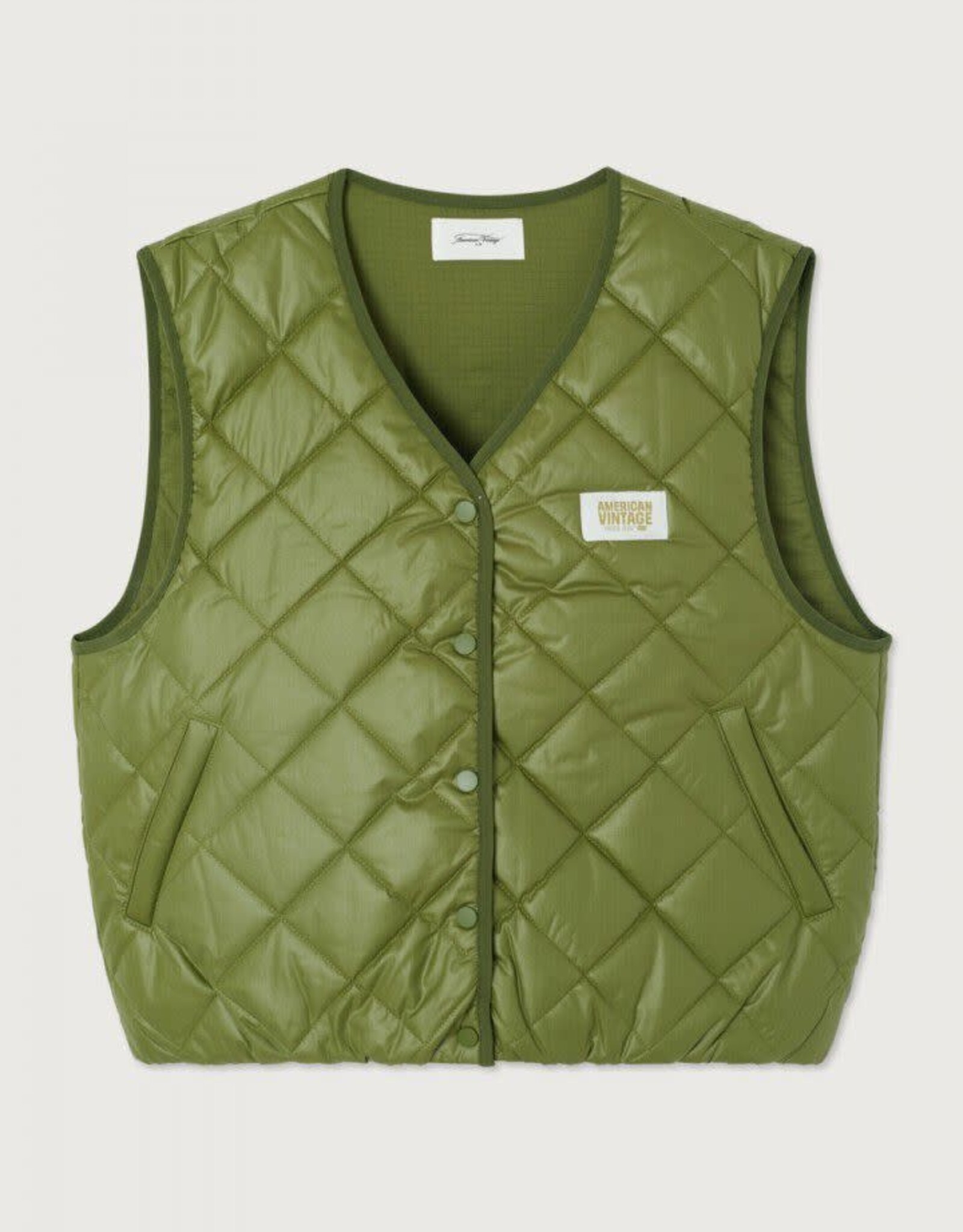 American Vintage Bodywarmer 'Tovabay' - Army - Tov16B -  American Vintage