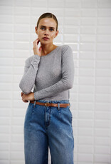 Withblack T-Shirt Long Sleeve 'Josefine' - Grey Melange - Withblack
