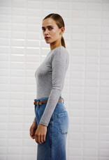 Withblack T-Shirt Long Sleeve 'Josefine' - Grey Melange - Withblack