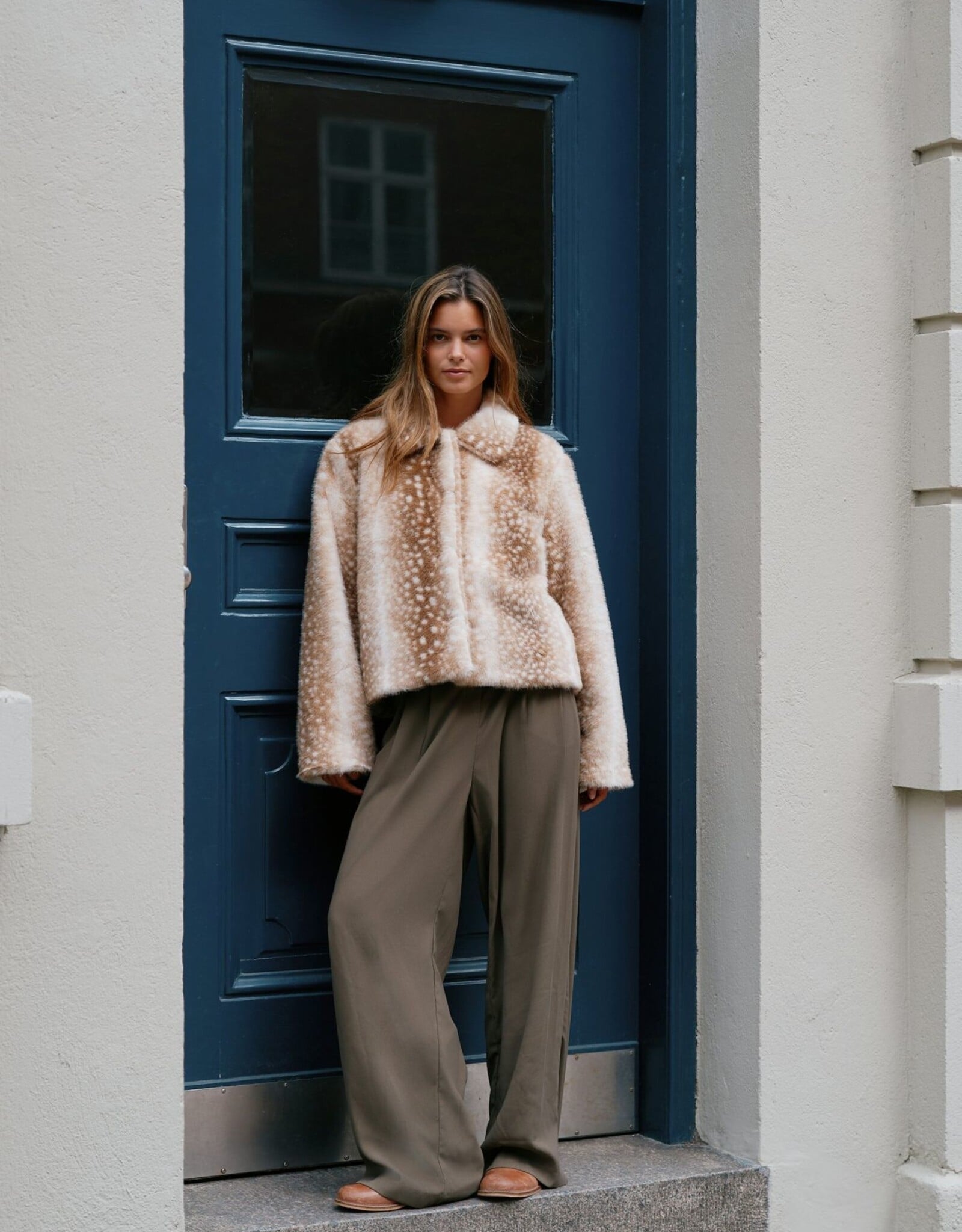 Jacket Faux Fur 'Camina' - Beige - Neo Noir