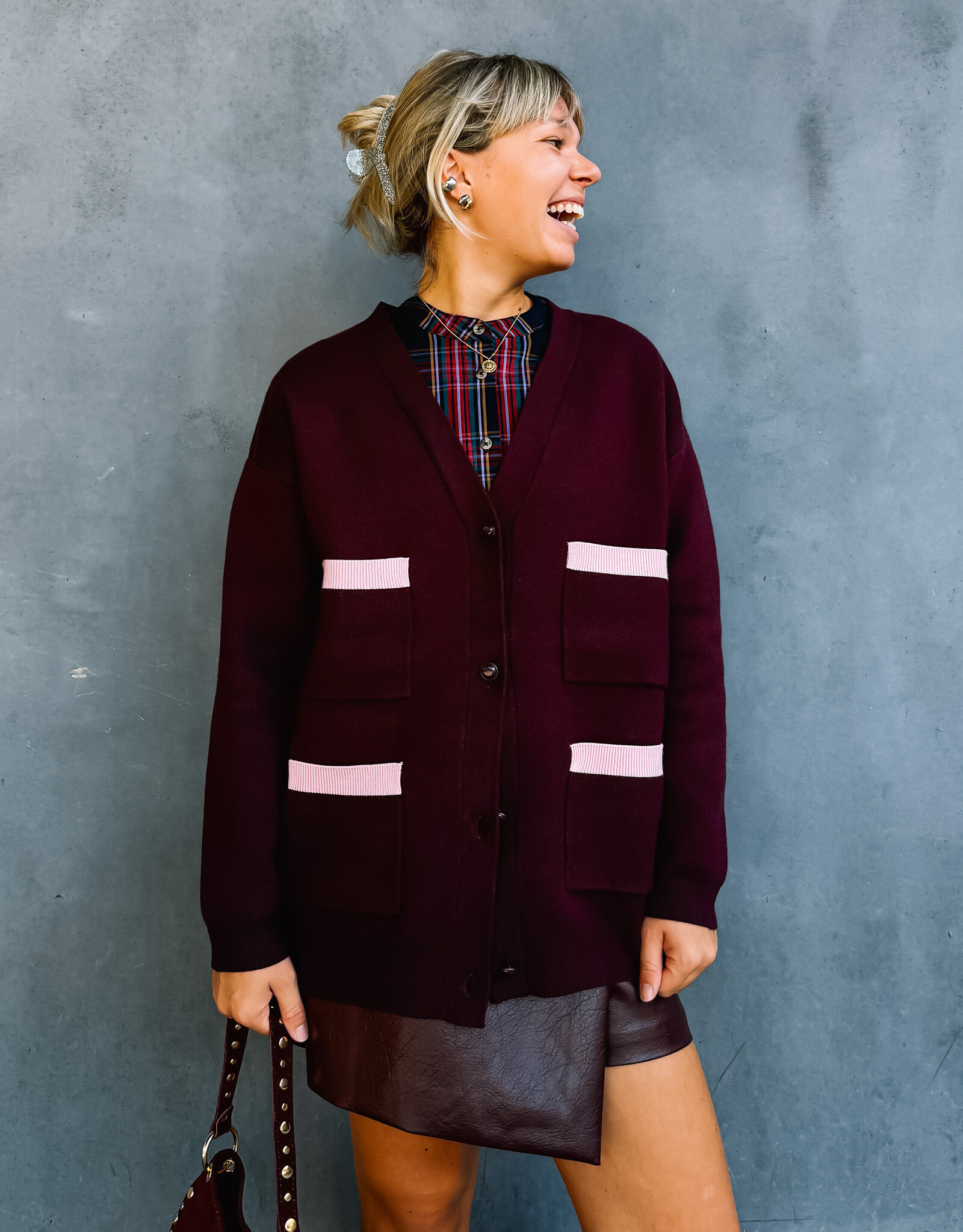 Studio Amaya Cardigan 'Veya' - Bordeaux - Studio Amaya
