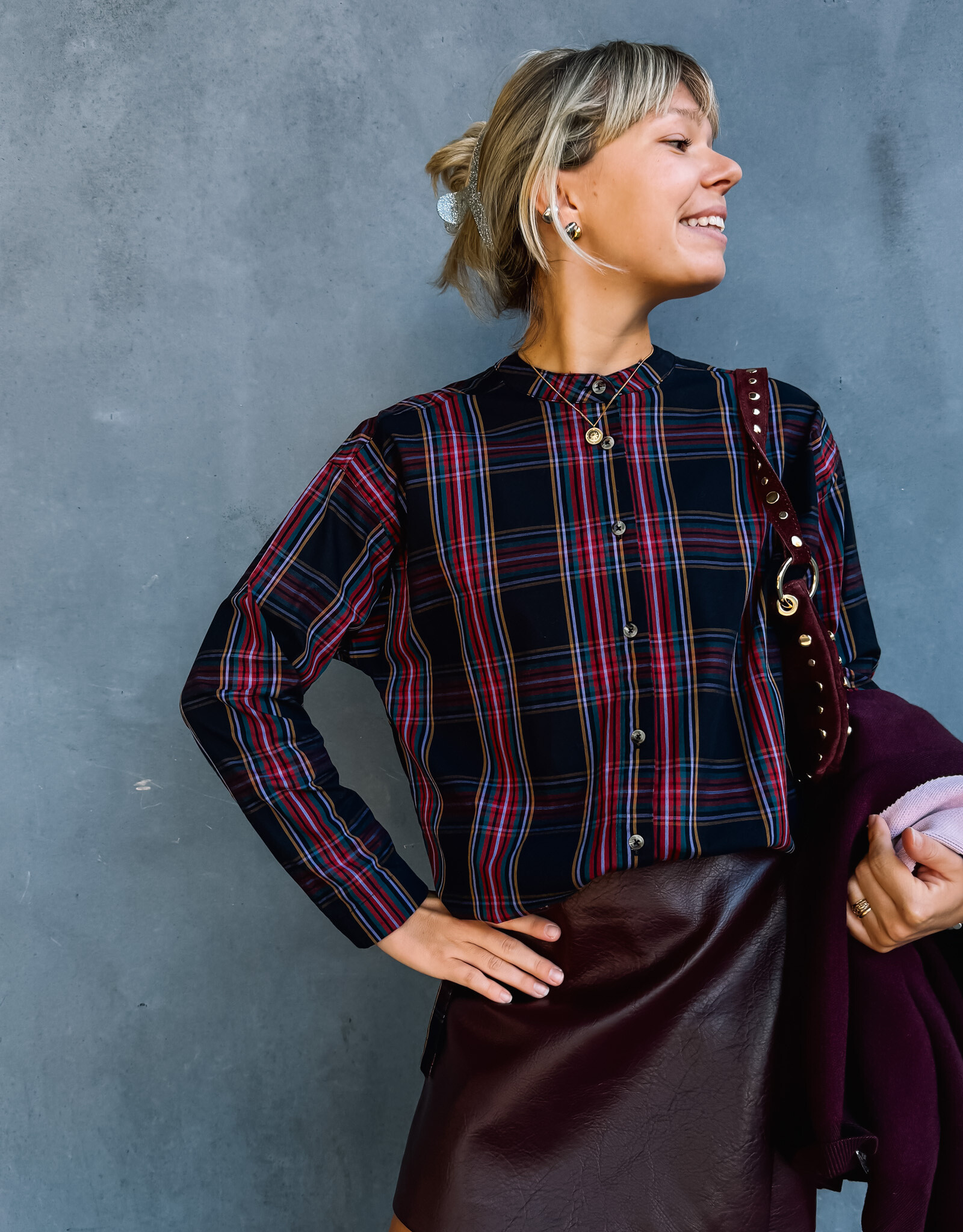Hod Paris Blouse 'Andrea' - Tartan - Hod Paris