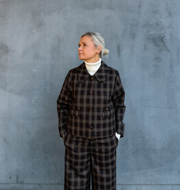 The Tiny Big Sister Jacket 'Check' - Umber - The Tiny Big Sister