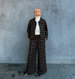 The Tiny Big Sister Broek 'Check' - Umber - The Tiny Big Sister