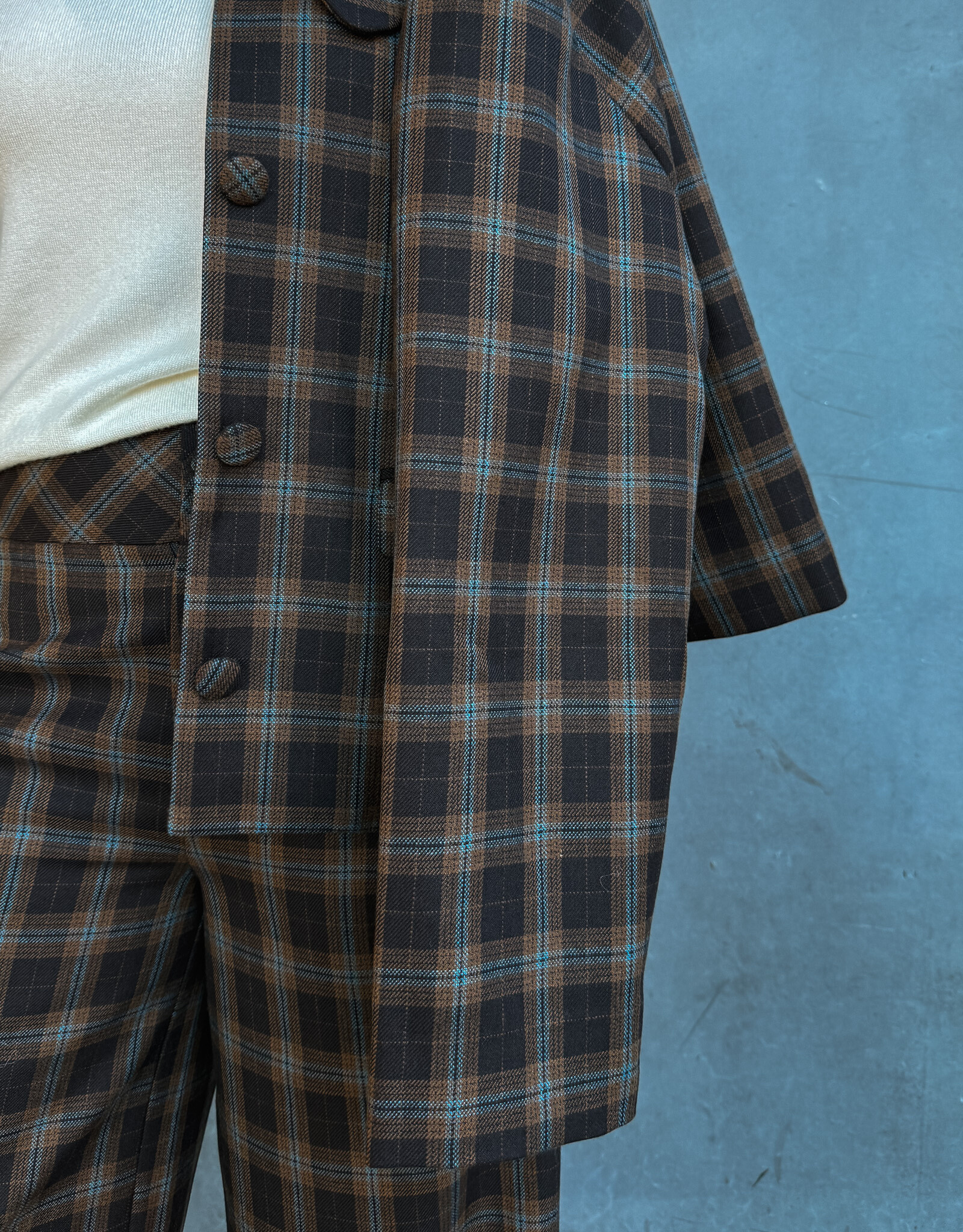 The Tiny Big Sister Broek 'Check' - Umber - The Tiny Big Sister