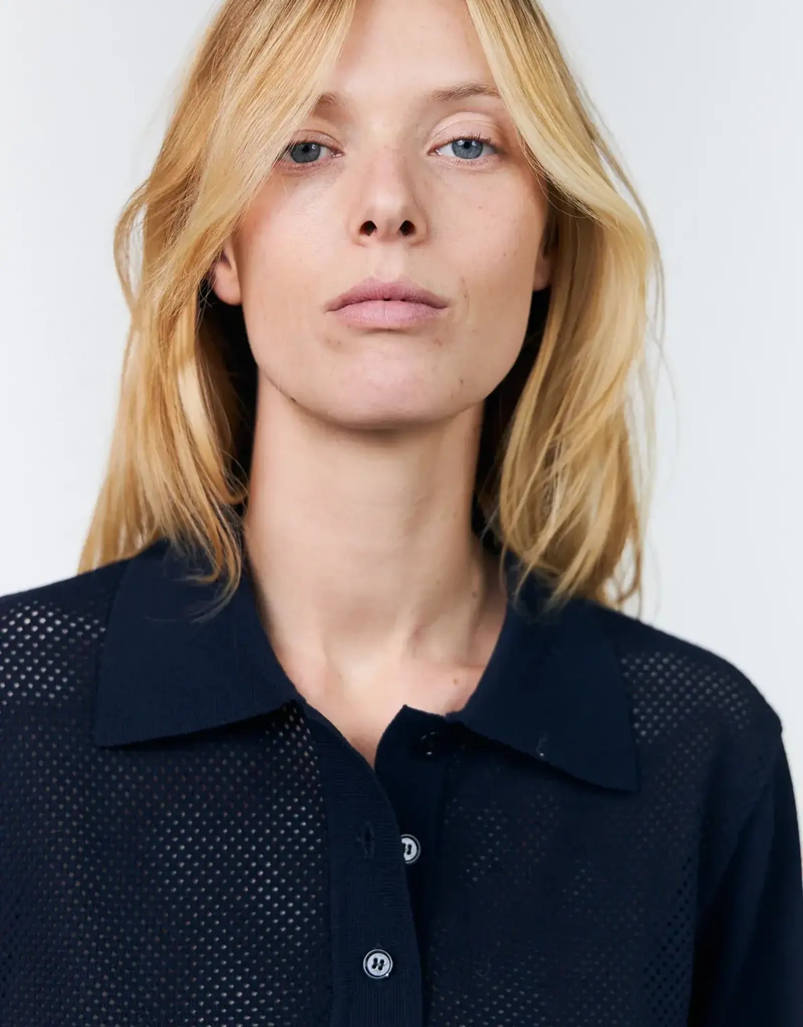 Lollys Laundry Polo Knit 'Opal' - Dark Blue - Lollys Laundry