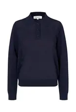 Lollys Laundry Polo Knit 'Opal' - Dark Blue - Lollys Laundry