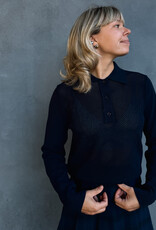 Lollys Laundry Polo Knit 'Opal' - Dark Blue - Lollys Laundry