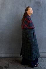 The Tiny Big Sister Trench Coat 'Check' - Deep Blue/Dark Green - The Tiny Big Sister