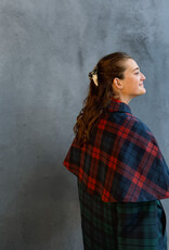 The Tiny Big Sister Trench Coat 'Check' - Deep Blue/Dark Green - The Tiny Big Sister
