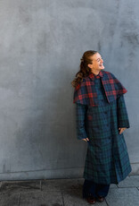 The Tiny Big Sister Trench Coat 'Check' - Deep Blue/Dark Green - The Tiny Big Sister