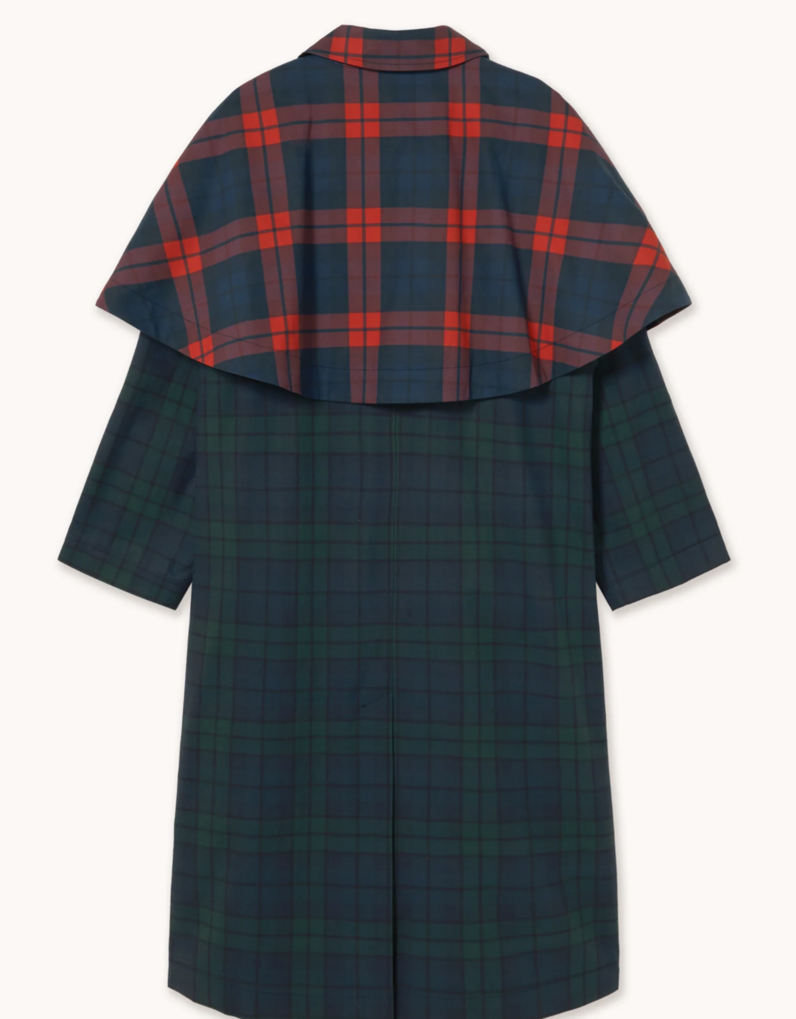 The Tiny Big Sister Trench Coat 'Check' - Deep Blue/Dark Green - The Tiny Big Sister