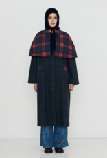 The Tiny Big Sister Trench Coat 'Check' - Deep Blue/Dark Green - The Tiny Big Sister