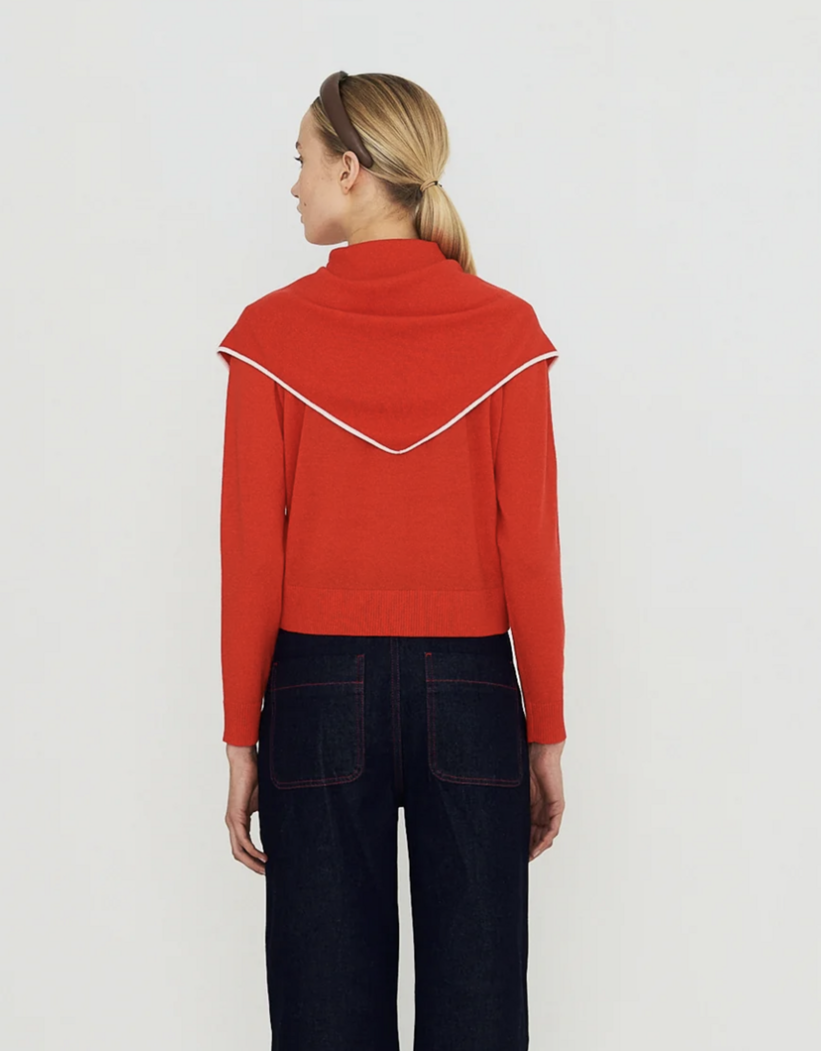 The Tiny Big Sister Cardigan Scarf Neck 'Lara' - Dark Red - The Tiny Big Sister