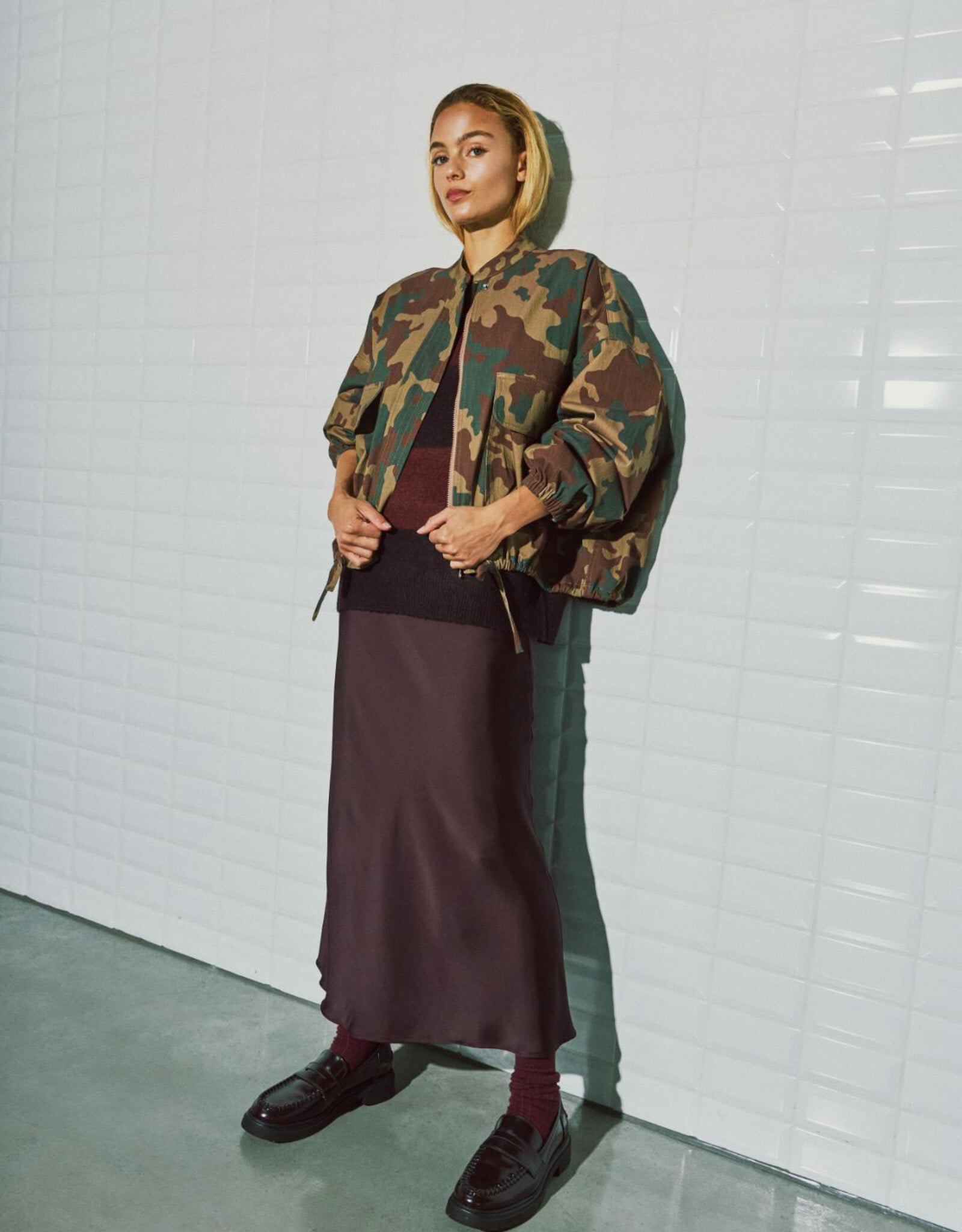 Withblack Jacket 'Leah' - Camo Print Green Shades - Withblack