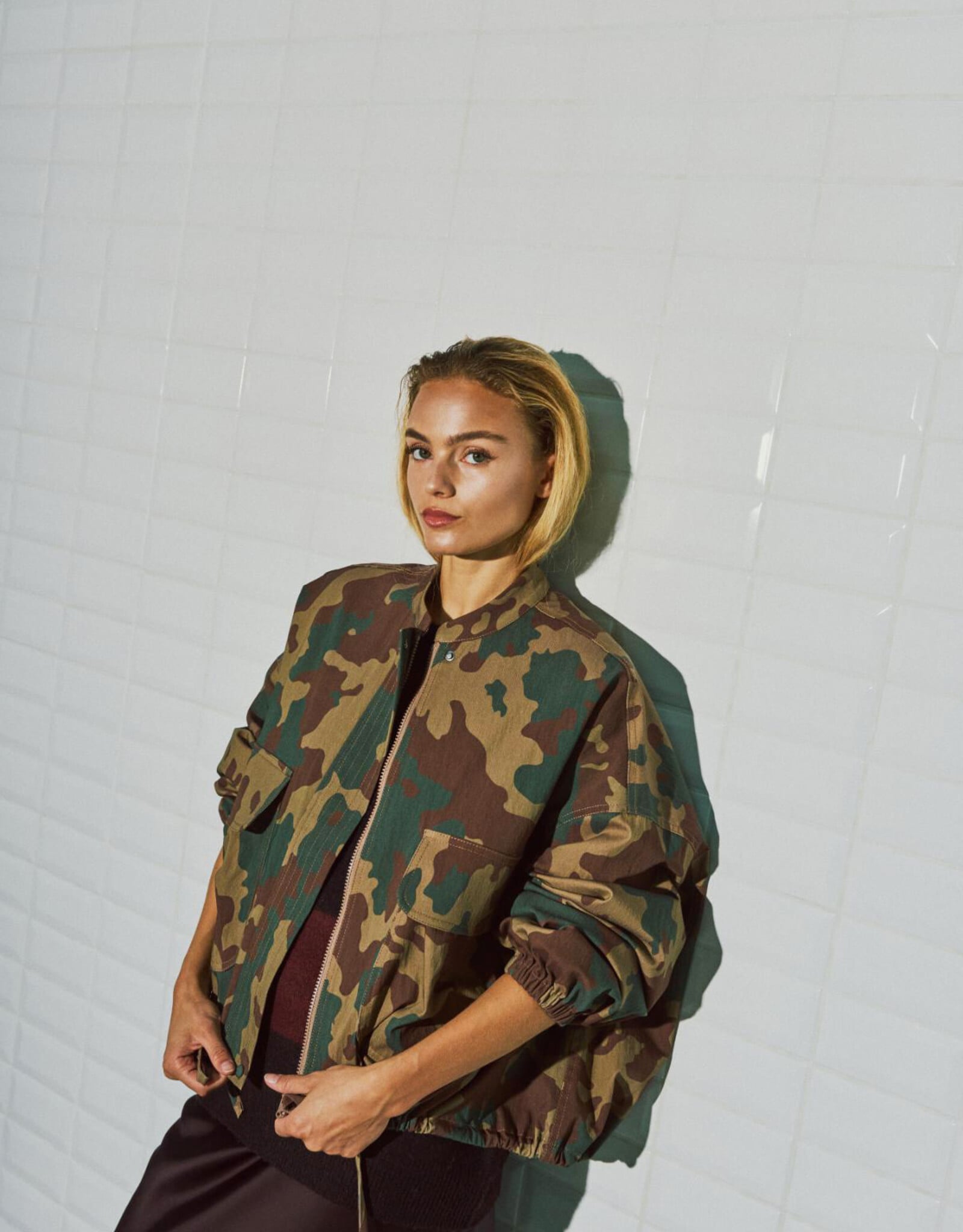 Withblack Jacket 'Leah' - Camo Print Green Shades - Withblack
